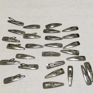Vintage metal snap closure hair clips barrett lot